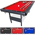 GoSports 6, 7, or 8 ft Billiards Table - Portable Pool Table - Includes Full Set of Balls, 2 Cue Sticks, Chalk and Felt Brush; Choose Size and Color