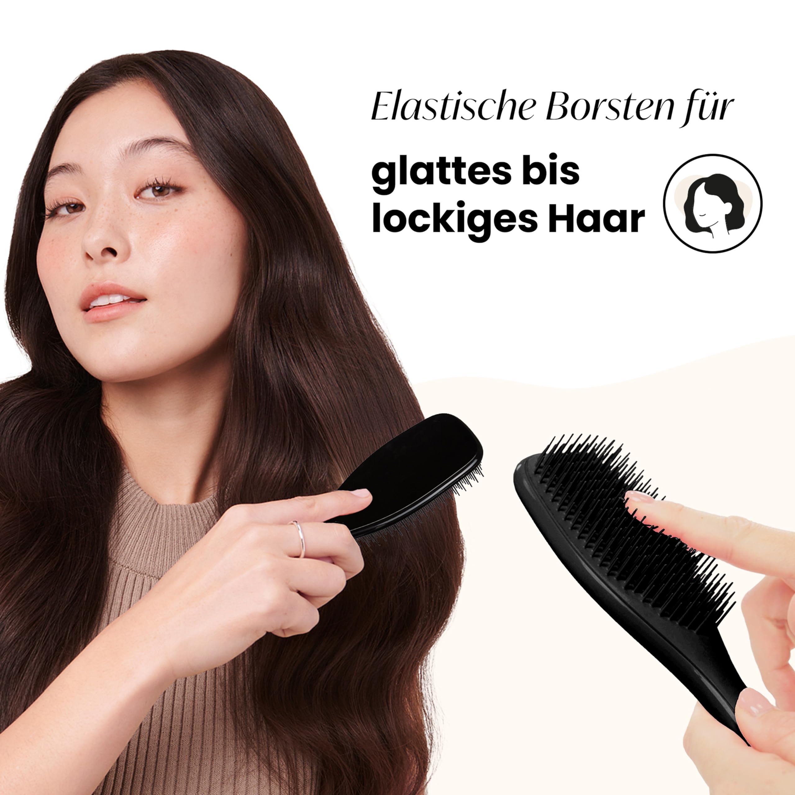 Tangle Teezer Ultimate Detangler Haarbürste – Für Nasses & Trockenes Haar – Entwirrungsbürste für Alle Haartypen – Zweistufige Borsten Reduzieren Haarbruch & Entfernen Knoten – Schwarz 4