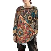CRAZY GRID Women Knitt Pullover Sweaters Winter Patterned Oversized Long Sleeve Graphic Print Jumper Tops