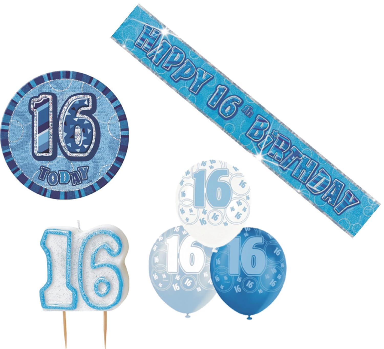 TONIFUL 4 Blue White Gold Balloon Centerpieces For - View #5