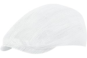 POUDAY Newsboy Cap Flat Cap Men Hat Linen Breathable Lightweight Cooling Summer Adjustable for Men