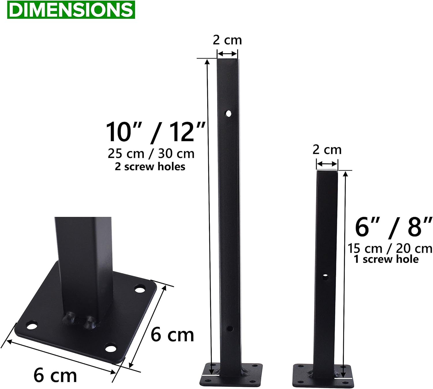6 Pcs Floating Shelf Brackets 10 Inch Heavy Duty Wall Mounted Industrial Metal Shelf Supports: Home Improvement