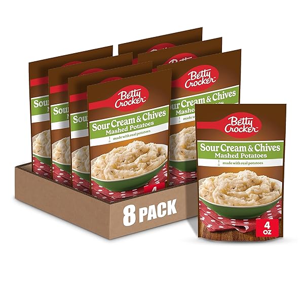 BETTY CROCKER SOUR CREAM & CHIVES MASHED POTATOES, 4 OZ. (PACK OF 8)