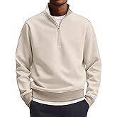 COOFANDY Men's Quarter Zip Pullover Mock Neck Lightweight Sweatshirt Long Sleeve Polo Shirt Business Casual Pullover Top