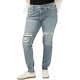 Silver Jeans Co. Women's Plus Size Elyse Curvy Mid Rise Skinny Fit Jean
