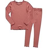 VAENAIT BABY 6M-12Y Infant Kids Toddler Junior Girls Soft Comfy Modal Tencel Shirring Sleepwear Pajamas 2pcs Set