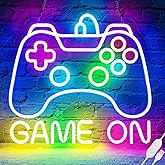 Basaneon Gamer Neon Sign, Dimmable Neon Controller Sign for Gaming Room Decor, USB Powered Gamepad Shaped Gaming Neon Sign for Teen Boys Room Decor - Best Gifts Led Gaming Sign for Teenage Boys Kids