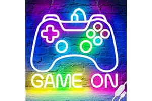 Basaneon Gamer Neon Sign, Dimmable Neon Controller Sign for Gaming Room Decor, USB Powered Gamepad Shaped Gaming Neon Sign for Teen Boys Room Decor - Best Gifts Led Gaming Sign for Teenage Boys Kids