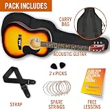 3rd Avenue Full Size Acoustic Guitar Bundle Sunburst with 6 Months Lessons view 3