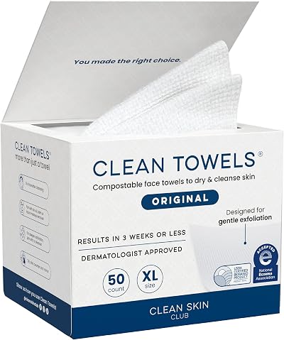 Clean Skin Club Clean Towels XL 50 Ct Facial Towels 100% Biobased