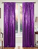 AMZLOKAE Purple Backdrop Curtains 2 Panels 2FTx7FT