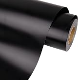 VINYL FROG Black Matte Permanent Vinyl 12"x30ft PET Backing Roll
