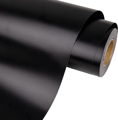 VINYL FROG Black Matte Permanent Vinyl 12"x30ft PET Backing Roll
