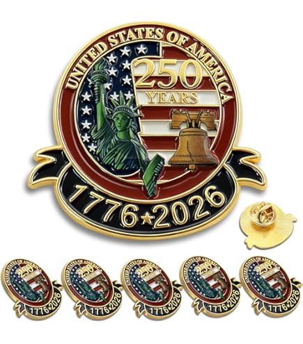 Amazon.com: 10Pcs USA 250th Anniversary Enamel Pin, America