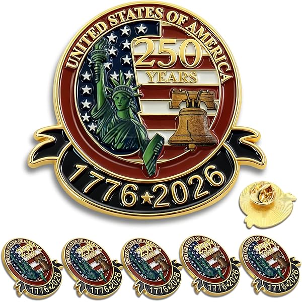 Amazon.com: 10Pcs USA 250th Anniversary Enamel Pin, America