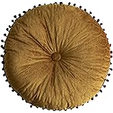 HXIYAN Round Throw Pillow Thickened Seat Cushion Sofa Cushion Meditation Pillow Living Room Window Balcony Decoration Pillow (15.7in, Ginger)