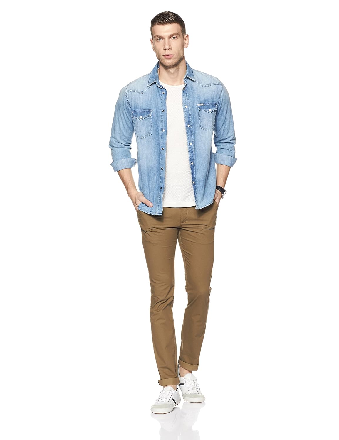 indian terrain men's skinny fit casual trousers