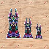 Dobermann Doberman Pinscher Dog Vinyl Decal Sticker Colorful Pop Art - 3 Pack Reflective, 3 Inches, 4 Inches, 6 Inches - for Car Boat Laptop Cup 09040