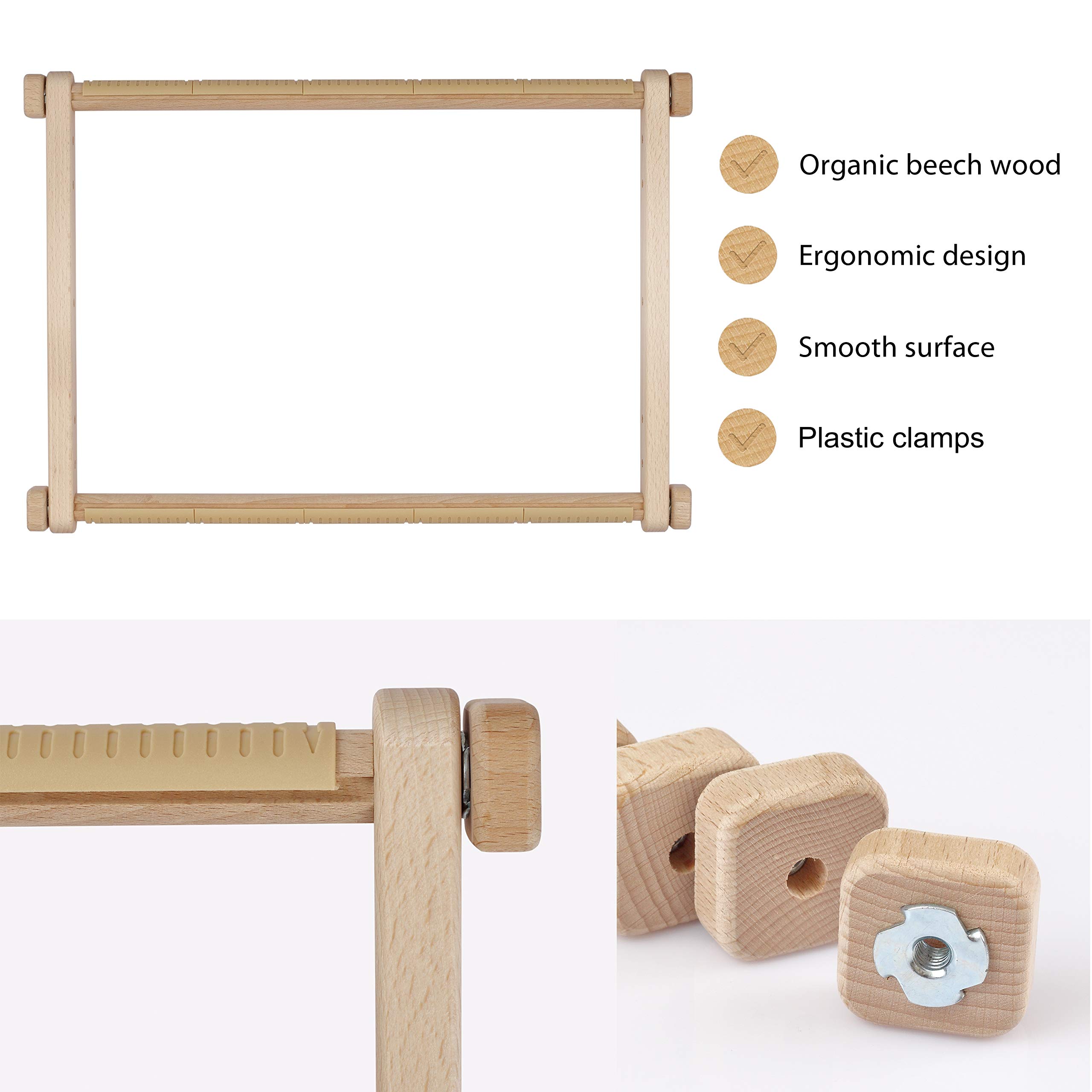 Arabeska Cross Stitch Scroll Frame Set with Plastic Clamps from Beech Hardwood Different Sizes (S/L/SE) (Special Edition)
