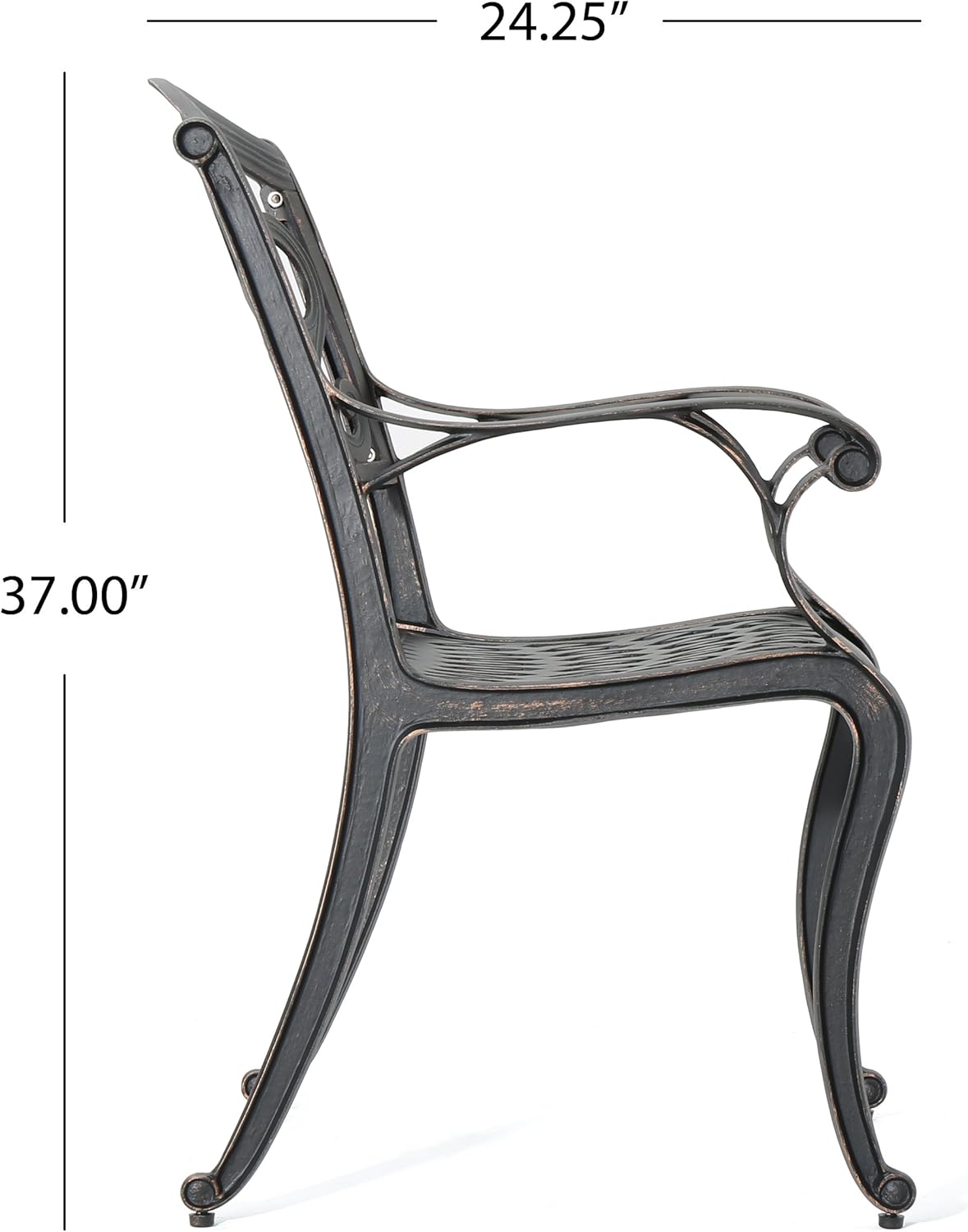 Christopher Knight Home Austin Outdoor Cast Aluminum Dining Chairs, 2-Pcs Set, Shiny Copper : Garden & Outdoor