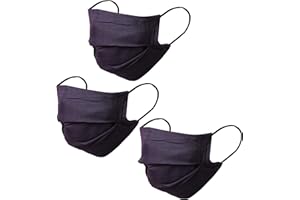 Touchstone soft cotton filter pocket double layer face mask Reusable Machine Washable for men, women. (Pack of 3). Navy Blue