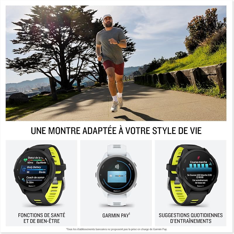 Forerunner 170 - Montres connectées GPS de Running faciles à Utiliser - Blanc - Boîtier 43 mm