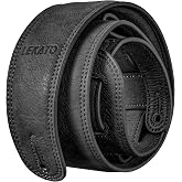 LEKATO Leathers Guitar Strap 2.5" Wide Padded Bass Strap Soft Comfortable with High Density Form Pad, Adjustable Length from 41" to 51" for Electric/Acoustic Guitar Bass,Black