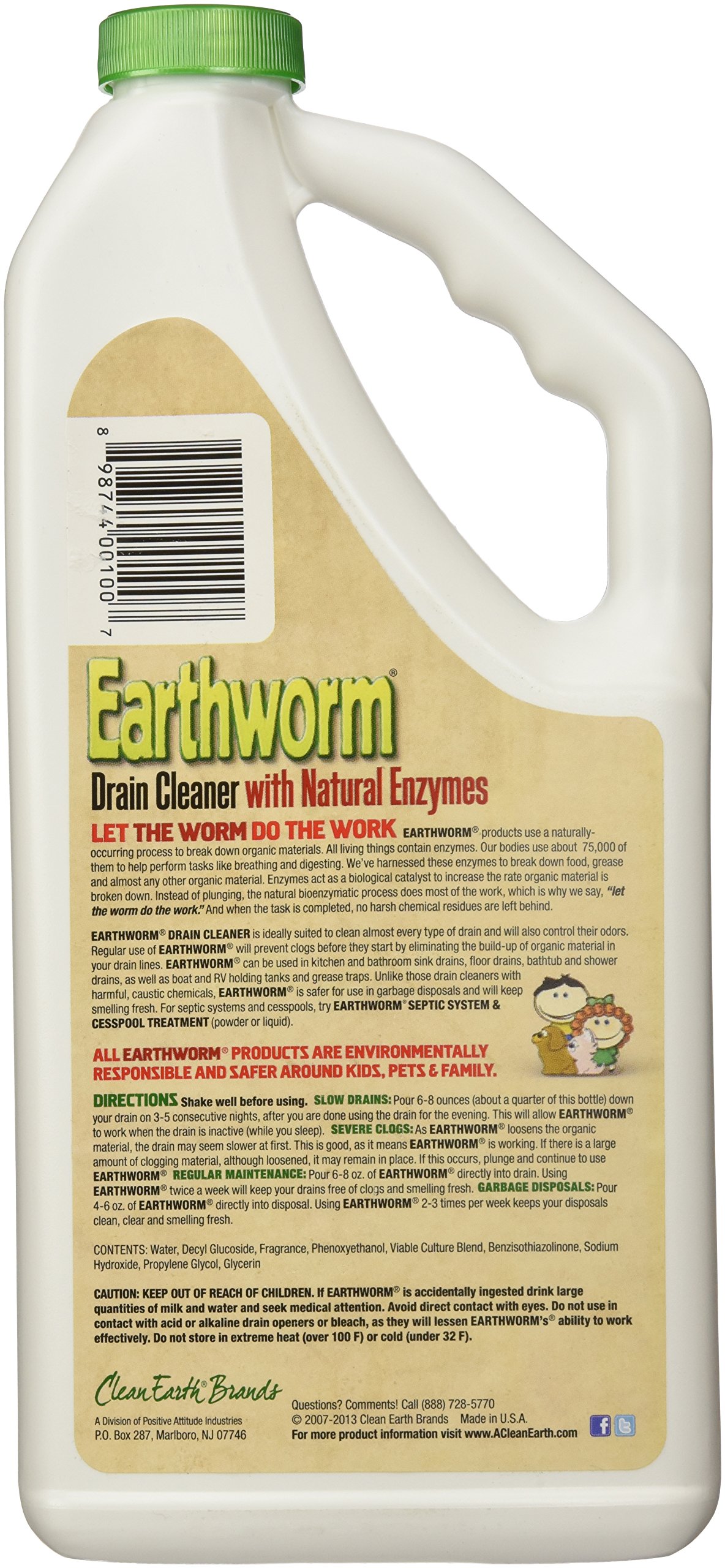 Earthworm Family Safe Drain Cleaner, Fresh Citrus & Sage 32 Oz on