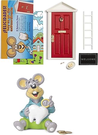 Topolino Dei Denti Ratoncito Perez Porta Magica Rossa Salvadanaio Per Bambini Disegno Per Annotare E Colorare Le Date Dei Denti Caduti Cartolina Di Auguri Versione Spagnola Amazon It Casa E Cucina
