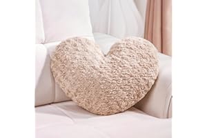 Ailive Camel Heart Pillow Accent Pillow Decorative Throw Pillows for Chair Bed Couch and Living Room; Fabric with Delicate Rose Pattern, Available in 6 Colors, Perfect for Home Decor & Gift