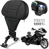 SANYUMOTO Adjustable Rider Driver Backrest with Bag, Plug-in Rider Backrast | Detachable for 1997-2026 fit for Harley Davidson Touring Street Glide Road Glide Ultra Limited Electra Glide Road King CVO