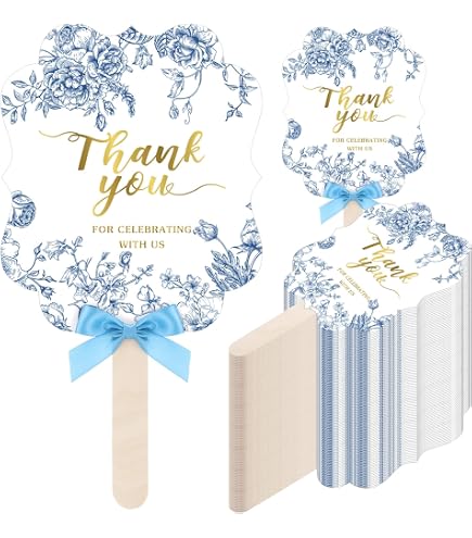 Amazon.com: Huwena 50 Sets Wedding Fans for Guests Thank You for
