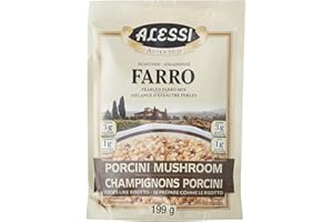 Alessi All Natural Farro - Porcini Mushrooms - Al Funghi, 7 Oz Resealable Bag (Pack of 6), Porcini Mushrooms, 2.63 Pounds