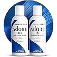 Adore Semi Permanent Hair Color - Vegan and Cruelty-Free Blue Hair Dye - 4 Fl Oz - 174 Sapphire Blue (Pack of 2)