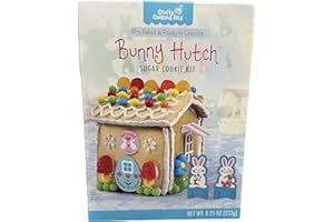 BRAND CASTLE Brandcastle - Bunny Hutch | Crafty Cooking Kits | 8.25 oz (233g) | Easter Sugar Cookie Easter House Kit | Pre-Baked Cookies | Ready to Decorate | Includes Frosting and Decorations