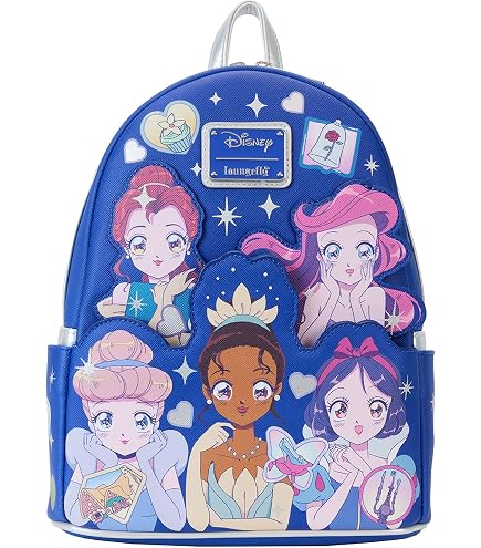 Amazon.com: Loungefly Disney Princess Icons Mini Backpack LIGHT BLUE NONE: Clothing, Shoes & Jewelry
