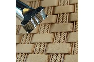 PRO LEATHER CARVERS Stainless Steel Barry King - #3 Double Rope Basket Weave Stamp (Leather Tool)