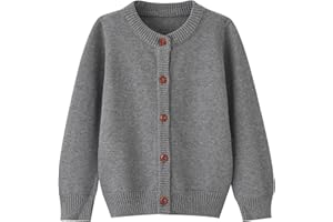 BINIDUCKLING Toddler Knit Cardigan Little Boy Girl Button Up Sweater 18 Months - 12 Years