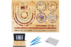 Orientrea Bamboo Combo Beading Board for Jewelry Bracelets Necklaces Making, Bamboo Bead Design Board for Jewelry Making, Bead Plate, Beading Mats Trays, DIY Design