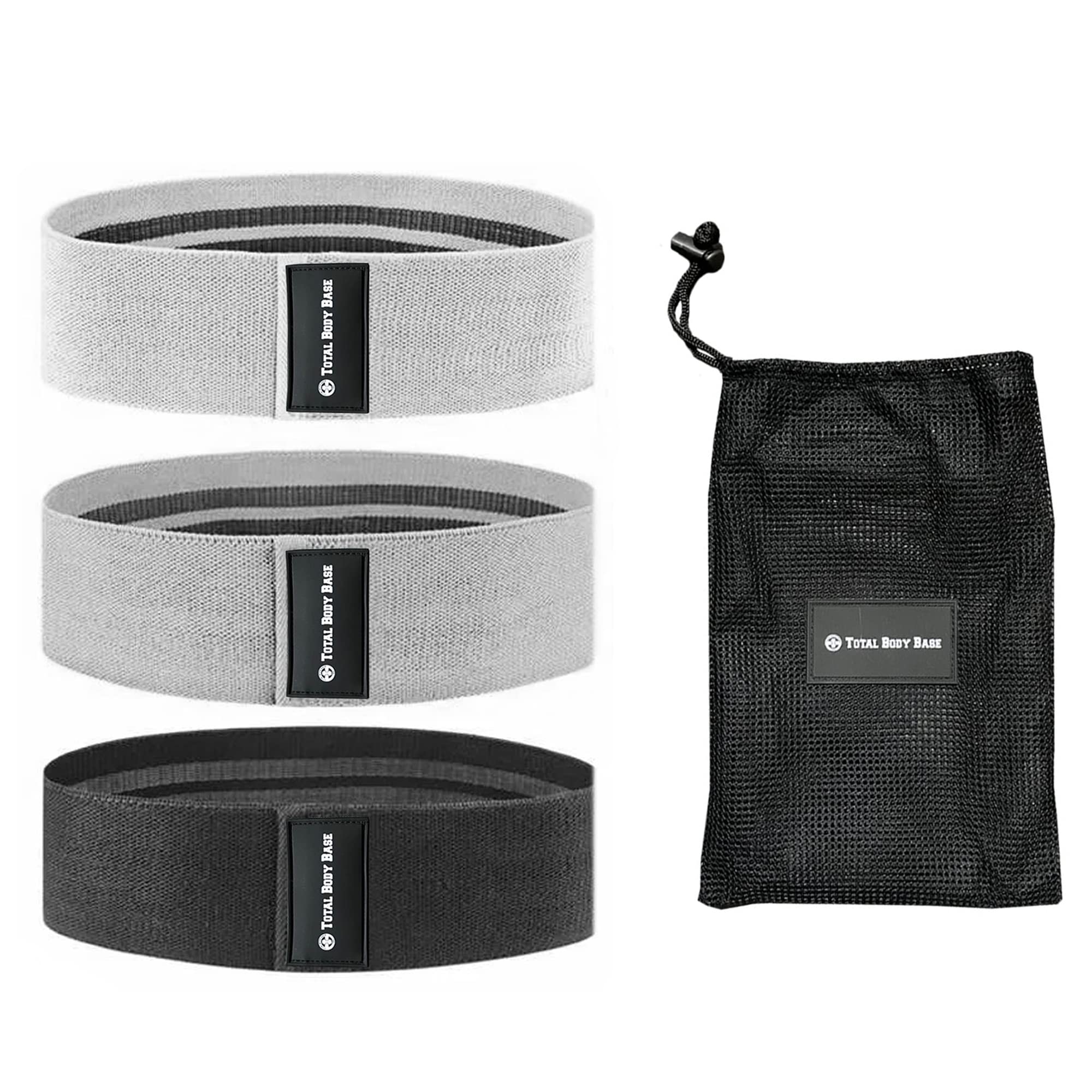 Total Body Base Fabric Resistance Bands Set (3 Pack)