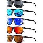 CIFOYA Sunglasses-Men Polarized Mens Sunglasses: Classic Women Sun Glasses UV Protection for Fishing Driving Golf 5PACK