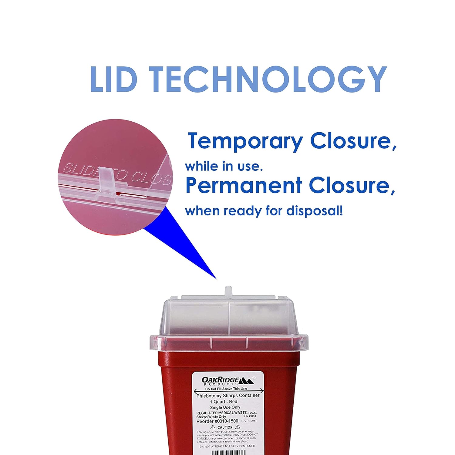 OakRidge Products 1 Quart Size (Pack of 3) Sharps Disposal Container - Approved for Home use: Industrial & Scientific