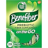 Benefiber On the Go Prebiotic Fiber Supplement Powder for Digestive Health, Daily Fiber Powder, Unflavored Powder Stick Packs