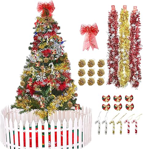 Amazon Com 25 Pcs Christmas Tree Ornaments Christmas Bow Decoration Christmas Tinsel Garland Christmas Mini Bow With Bell Christmas Mini Crutch And Christmas Pine Cones For Christmas Party Decoration Wine Glasses