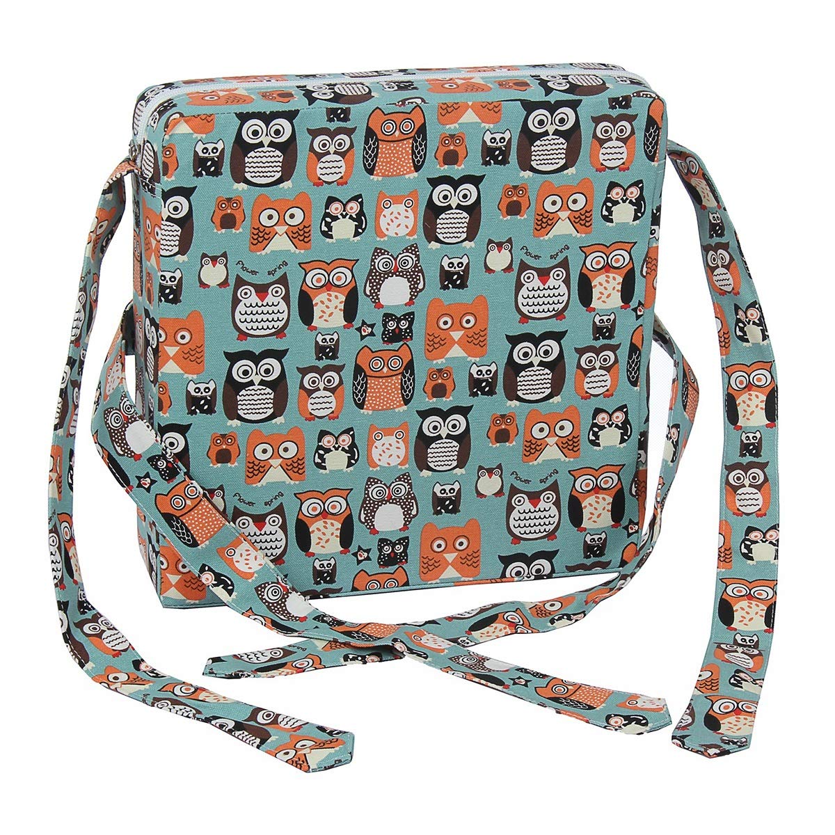 Children Increased High Chair Seat Pad Safe Booster Detachable Washable Dining Cushion (Green Owl)