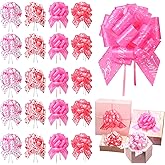 Syhood 20 Pcs Pull Bow for Gift Wrapping Baskets Mother's Day Birthday Pull Ribbon String Bows Assortment 6 Inch Red Pink Heart Valentine's Day Gift Wrapping Accessory for Mom Present Bouquet Crafts
