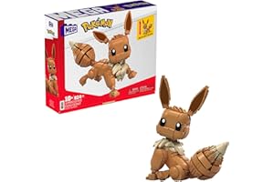 MEGA BRANDS MEGA Pokémon Building Toys Set Jumbo Eevee with 824 Pieces, Articulated and Poseable, 11 Inches Tall, for Kids