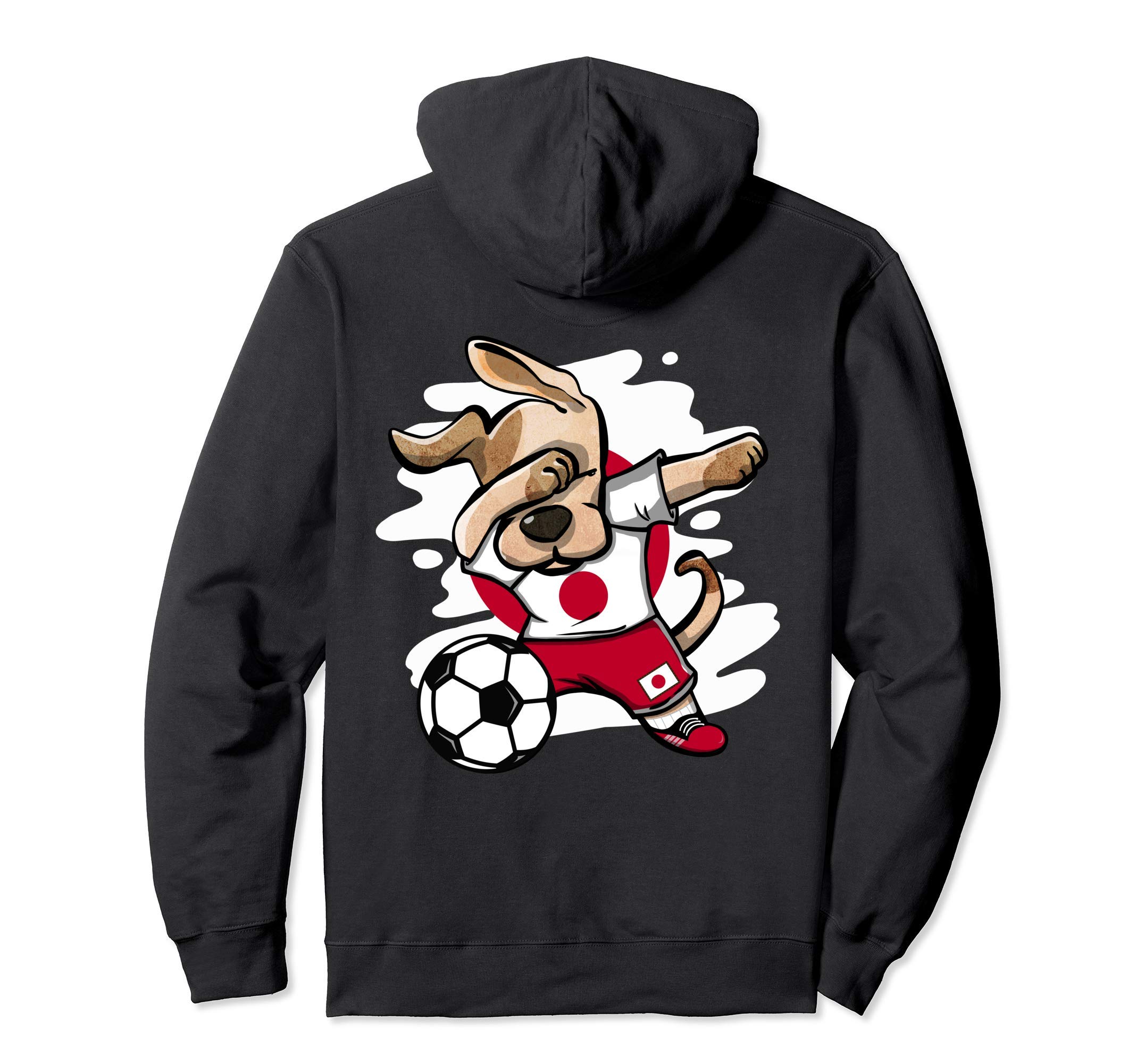Dabbing Dog Japan Soccer Fans Jersey Japanese Flag Football Pullover Hoodie