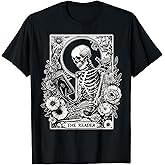 The Reader Tarot Card Skeleton Reading Book Funny Books T-Shirt