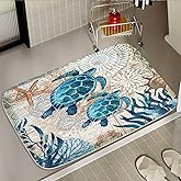 Final Friday Sea Turtles Nautical Blue Ocean Beach Animals Bath Rugs Non Slip Shower Mat Bathroom Decor Door Rug (16x24 inches, Sea Turtles)